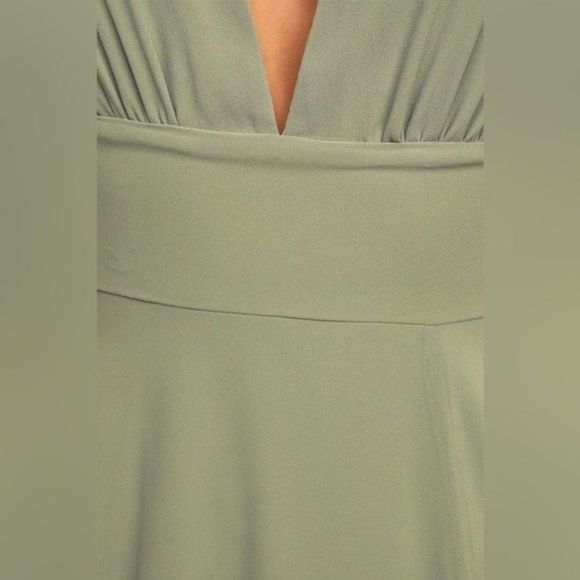 SOLD NWT Lulus Promise Of Love Sage Brush Flutter Sleeve Maxi Dress Size 2X - Picture 14 of 16